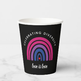 バイセクシャルプライド 多様性を祝う 愛は愛 紙コップ