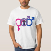 バイセクシャルマンパワーLGBTQ+ Tシャツ (正面)