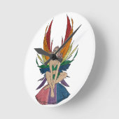 バイセクシャル妖精の国ウォールクロック ラウンド壁時計 (傾斜)