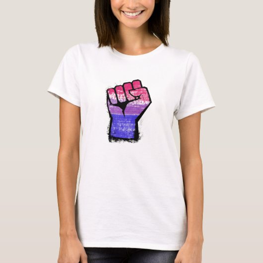 バイセクシャル抗議のこぶし Tシャツ (正面)