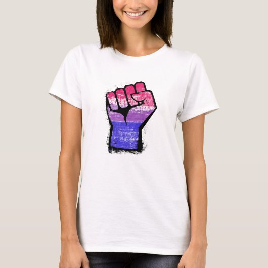 バイセクシャル抗議のこぶし Tシャツ (正面)