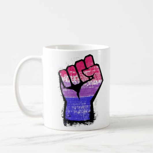 バイセクシャル抗議フィスト コーヒーマグカップ (左)