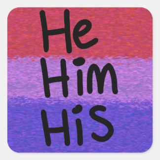バイセクシャル男性代名詞(He/Him)ステッカー スクエアシール