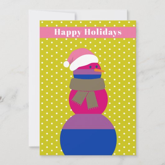 バイセクシャル雪だるまスノーウーマンのクリスマスカード シーズンカード (正面)