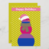 バイセクシャル雪だるまスノーウーマンのクリスマスカード シーズンカード (正面/裏面)