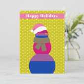 バイセクシャル雪だるまスノーウーマンのクリスマスカード シーズンカード (スタンド正面)