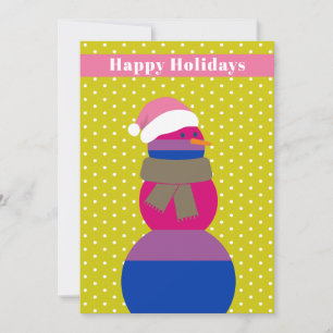 バイセクシャル雪だるまスノーウーマンのクリスマスカード シーズンカード