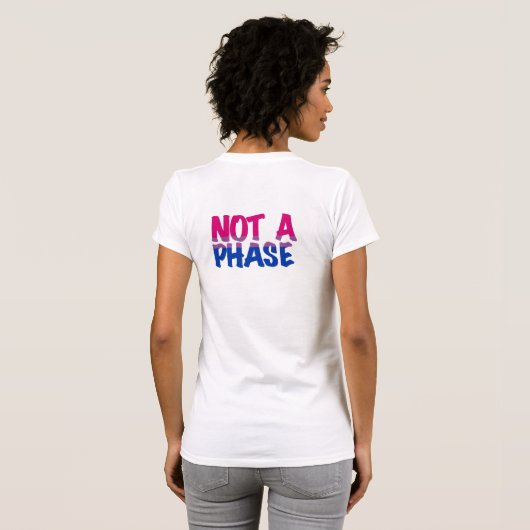 バイセクシャル これは一時的なものではない ハートカスタムワードアート Tシャツ (裏面フル)
