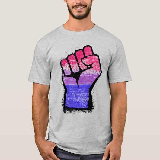 バイセクシャル・フィスト・プライドTシャツ Tシャツ (正面)