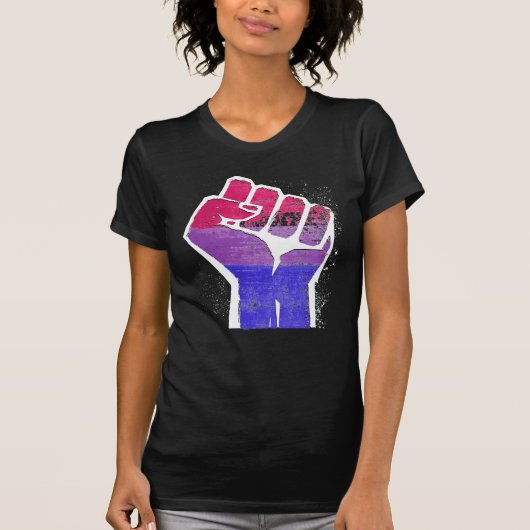 バイセクシャル プライドの拳 Tシャツ (正面)