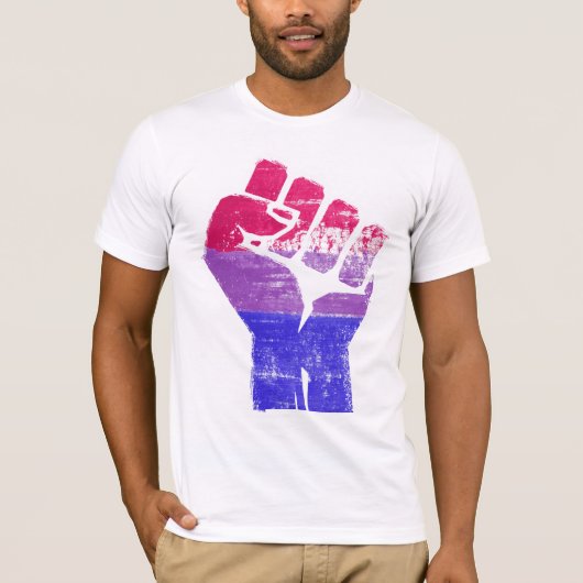 バイセクシャル プライドの拳 Tシャツ (正面)