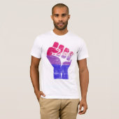 バイセクシャル プライドの拳 Tシャツ (正面フル)