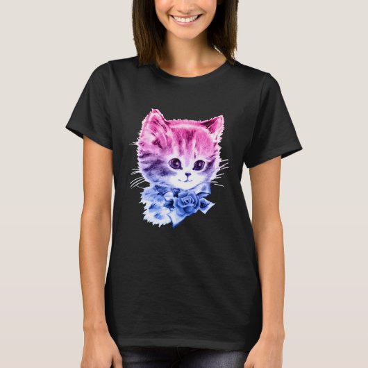 バイセクシャル プライド キティ Tシャツ (正面)