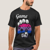 バイセクシャル・プライド・ゲーム・オン・タイガー・パウ・コントローラーTシャツ Tシャツ (正面)