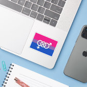 バイセクシャル・プライド・シンボルフラグ シール (ノートパソコンとiPhone)