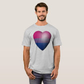 バイセクシャル プライド ハート Tシャツ (正面フル)
