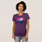 バイセクシャル プライド ハート Tシャツ (正面フル)