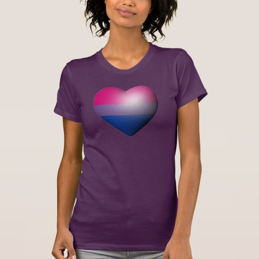 バイセクシャル プライド ハート Tシャツ (正面)