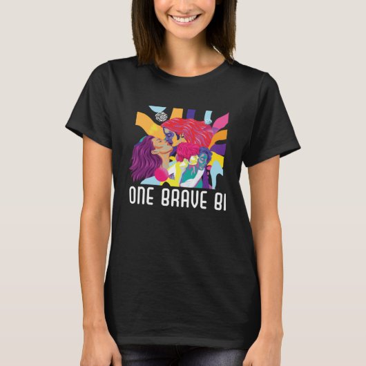 バイセクシャル+プライド+バイセクシュアル+虹+勇敢なLGBTQ+グッズ Tシャツ (正面)