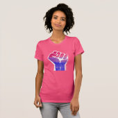 バイセクシャル プライド フィスト Tシャツ (正面フル)