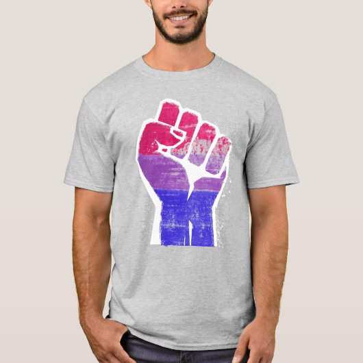 バイセクシャル プライド フィスト Tシャツ (正面)