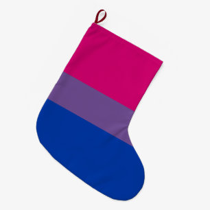 バイセクシャル・プライド・フラッグ ラージクリスマスストッキング