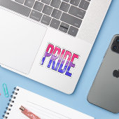 バイセクシャル プライド ワード シール (ノートパソコンとiPhone)
