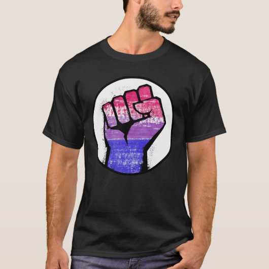 バイセクシャル プライド 拳 Tシャツ (正面)