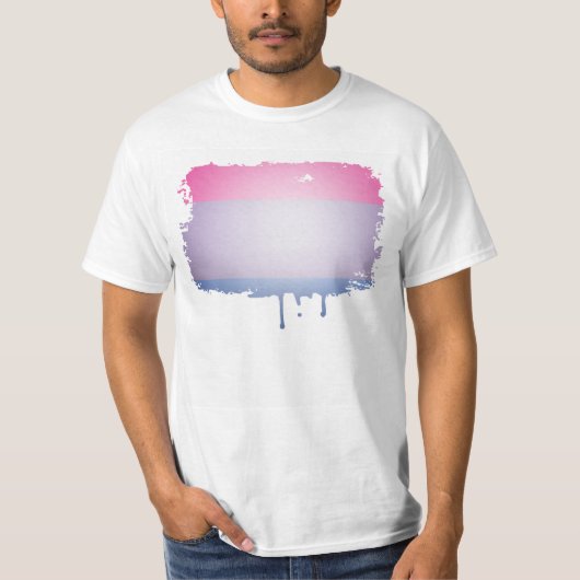 バイセクシャル プライド 3D カラーデザイン Tシャツ (正面)