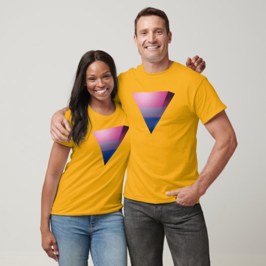 バイセクシャル プライド 3D トライアングル Tシャツ (ユニセックス)