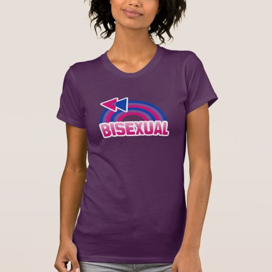 バイセクシャル・レインボーフラッグ Tシャツ (正面)
