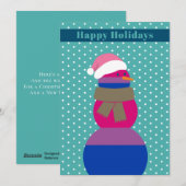 バイセクシャル 雪だるま 雪女 クリスマスカード (正面/裏面)