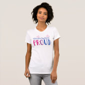 バイセクシャル PROUD 花火 LGBTQ ブラック Tシャツ (正面フル)