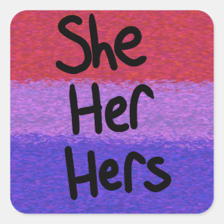 バイセクシャル she/her 代名詞 ステッカー