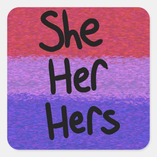 バイセクシャル she/her 代名詞 ステッカー (正面)