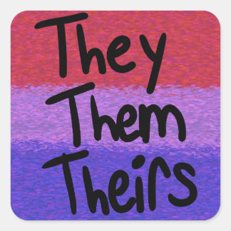 バイセクシャル they/them 代名詞 ステッカー