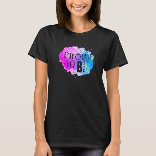 バイセクシャルBiプライドフラグ水誇りを持った色Biへ Tシャツ (正面)