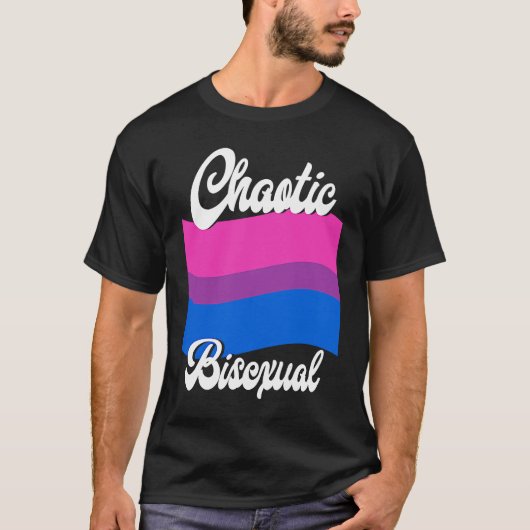 バイセクシャルBiプライドフラッグChaos Bisexual Tシャツ (正面)