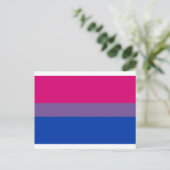 バイセクシャルLGBTプライドレインボー国旗 ポストカード (スタンド正面)