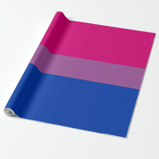 バイセクシャルLGBTQプライドフラッグストライプのパターンピンク ラッピングペーパー
