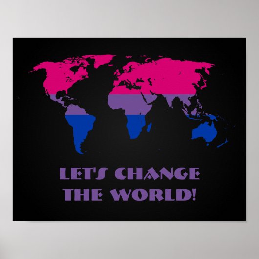 バイセクシュアリティプライド世界地図のポスター ポスター (正面)