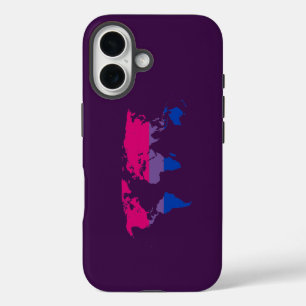バイセクシュアリティプライド世界地図 iPhone 16ケース