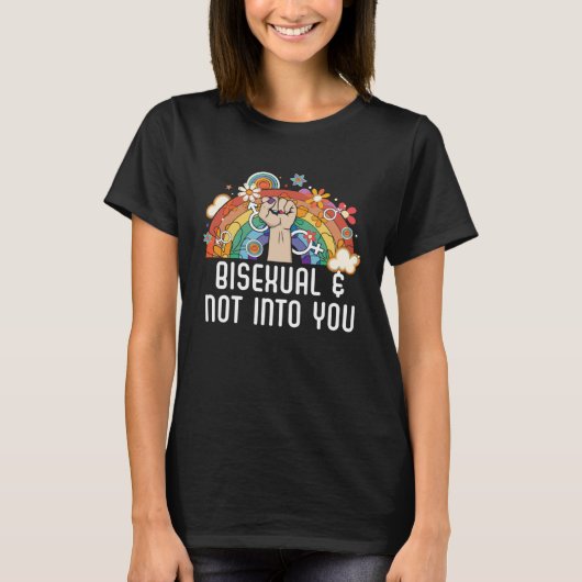 バイセクシュアルとNot Into YouレインボープライドBisexualit Tシャツ (正面)
