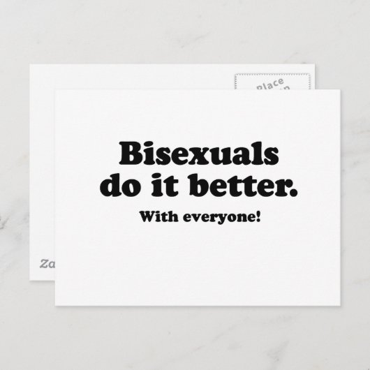 バイセクシュアルはもっとうまくやる(誰とでも) ポストカード (正面/裏面)
