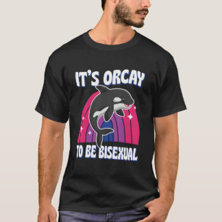 バイセクシュアルを応援するLGBTQサポーター シャチのジョーク Tシャツ