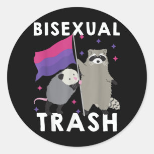 バイセクシュアルゴミゲイプライドレインボーLGBTラクーン ラウンドシール
