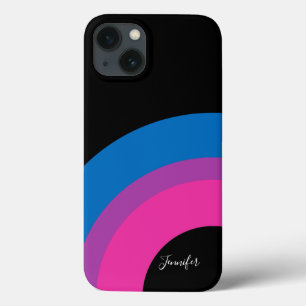 バイセクシュアルプライドレインボーフパーソナライズされたラグブラッ iPhone 13ケース