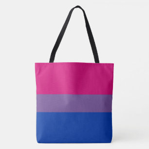 バイセクシュアルプライド旗LGBTオールオーバープリント トートバッグ