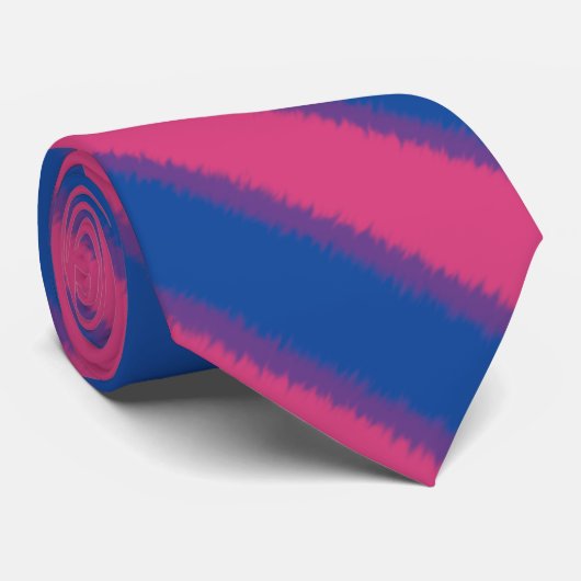 バイセクシュアル国旗の対角ストライプネックタイ ネクタイ (ロール)
