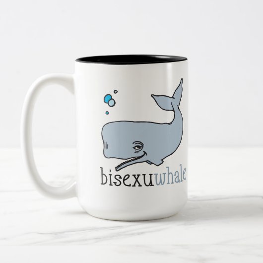 バイセクシュアル+クジラ ツートーンマグカップ (左)